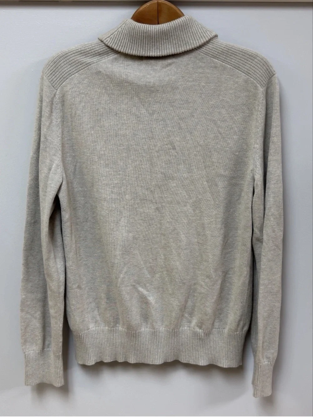 Banana Republic Cotton Khaki Shawl Neck Sweater Mens Medium Tan Beige